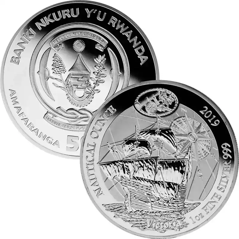 Nur begrenzt verfügbar - 50 Francs Ruanda 2019 – 1 Unze Silber PP – Nautical Ounce Victoria