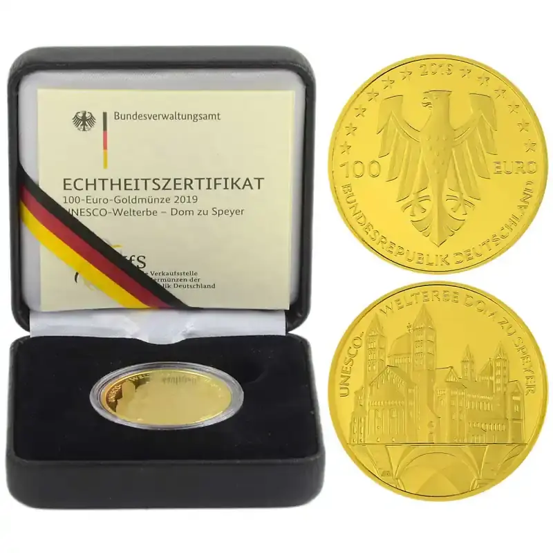 Schnäppchen - 100 Euro Deutschland 2019 Gold st – UNESCO Dom zu Speyer