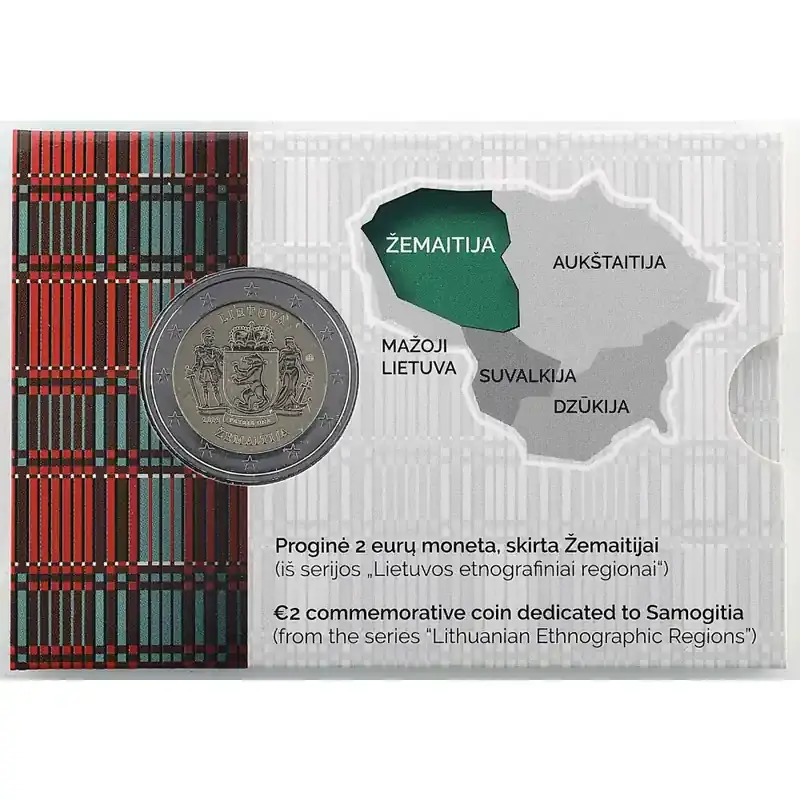 Preis gesenkt - 2 Euro Gedenkmünze Litauen 2019 st – Zemaitija / Samogitien – in CoinCard