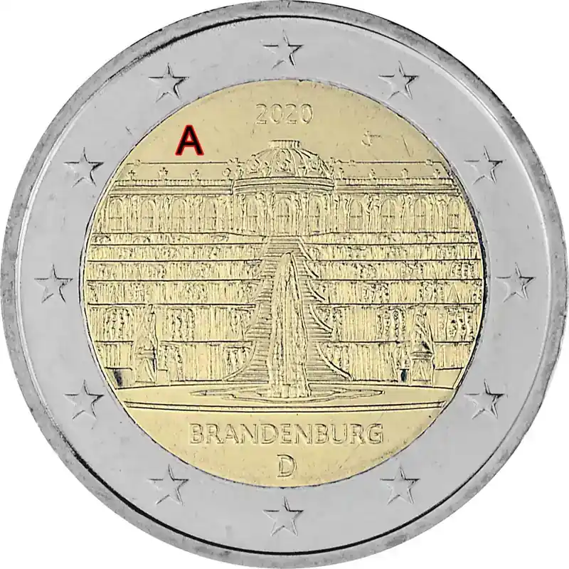 Fast ausverkauft | 2 Euro Gedenkmünze Deutschland 2020 bfr. – Schloss Sanssouci (A)