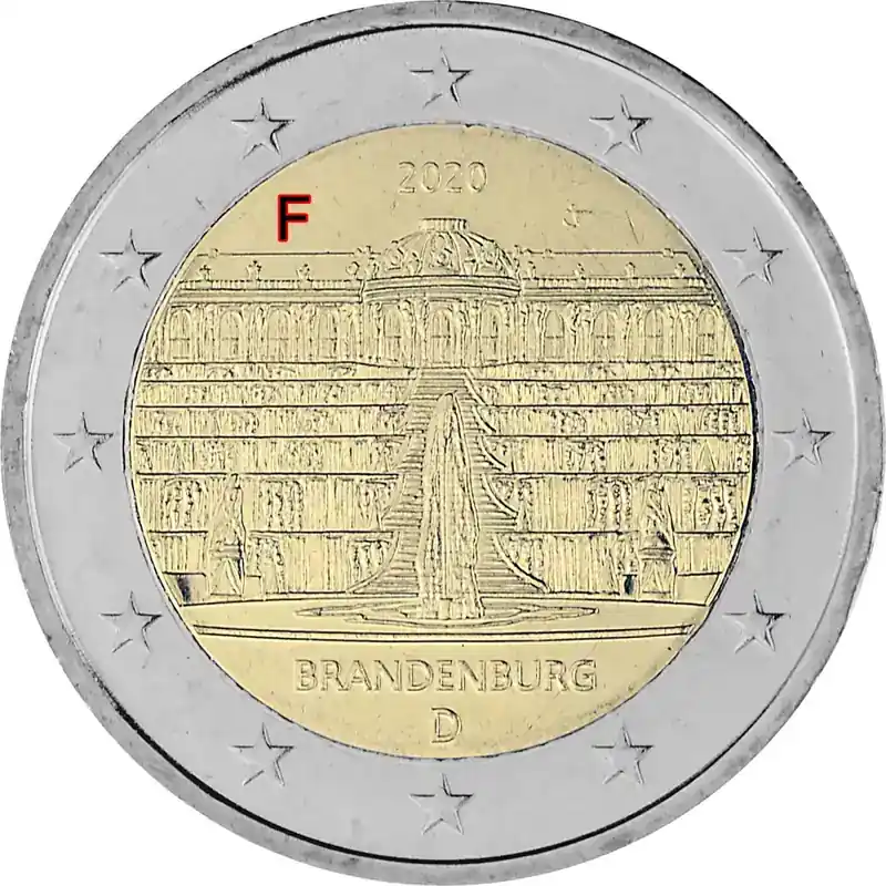 2 Euro Gedenkmünze Deutschland 2020 bfr. – Schloss Sanssouci (F) - Sicher bezahlen