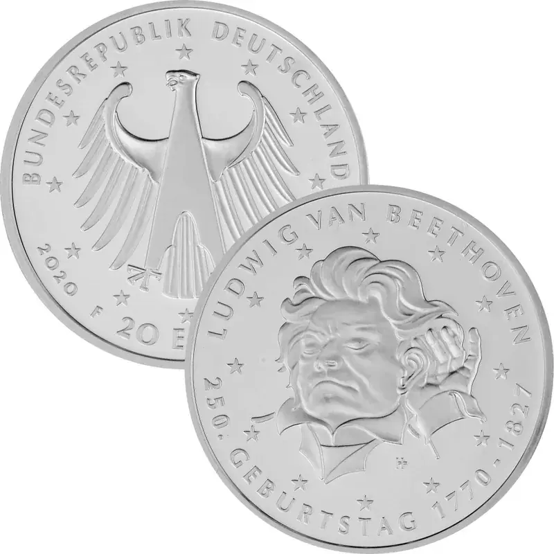 Meistverkauft | 20 Euro Deutschland 2020 Silber bfr. – Ludwig van Beethoven