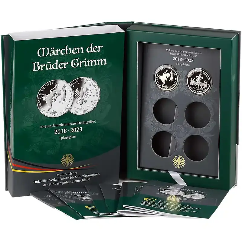 Münzsammelbuch 2 (2018-2023) Märchen der Brüder Grimm mit 2 Münzen (2018 & 2019) in PP - Kostenlose Rückgabe