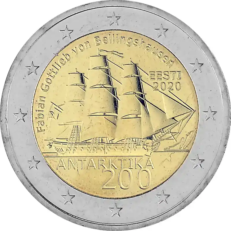 2 Euro Gedenkmünze Estland 2020 bfr. – Entdeckung der Antarktis | Neue Ware