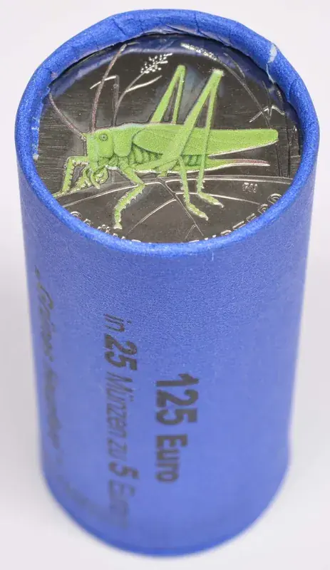 Letzte Stücke - 5 Euro Originalrolle 25x 5 Euro Grünes Heupferd 2024 bfr Deutschland