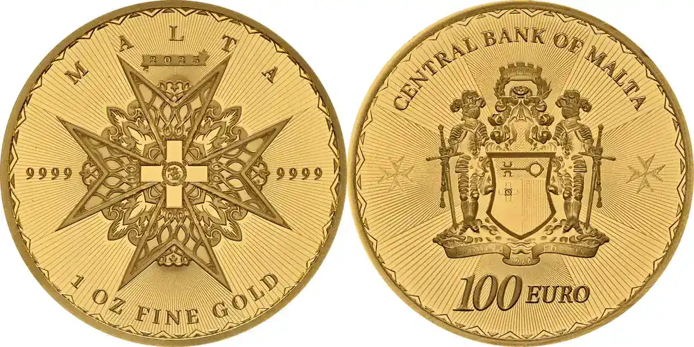 100 Euro Malteser Kreuz 2025 Stgl. Malta | Schneller Versand