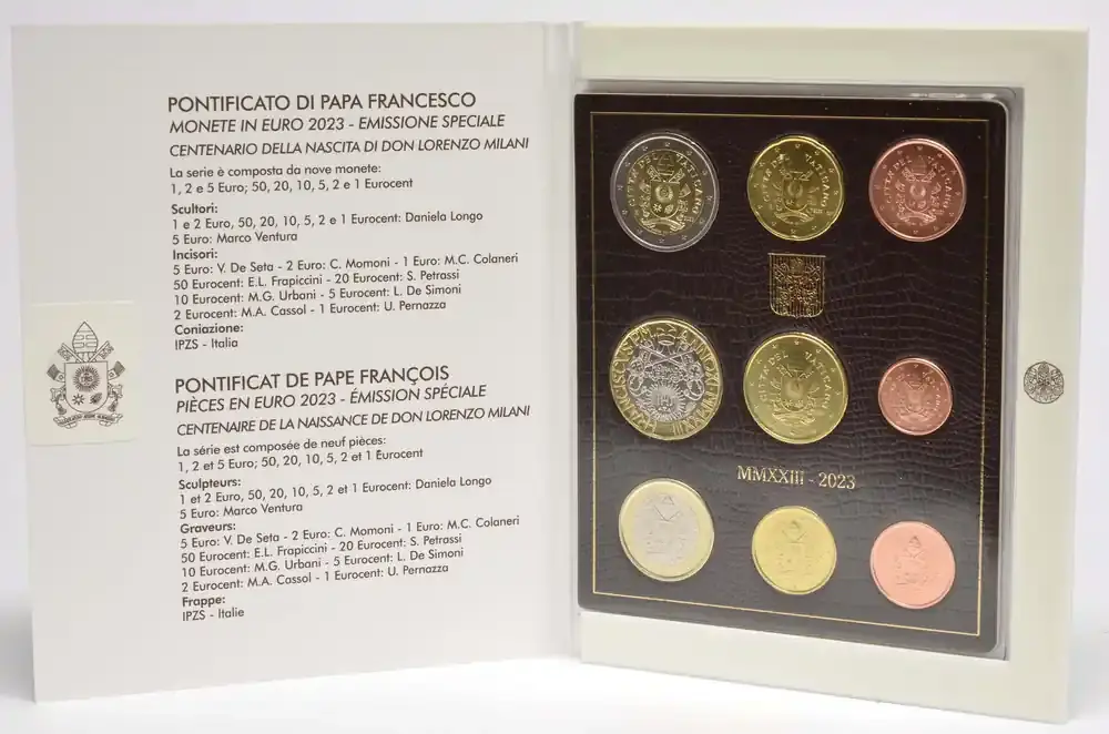KMS Vatikan + 5 Euro Papst Benedikt XV. 2023 Stgl. - Sonderangebot
