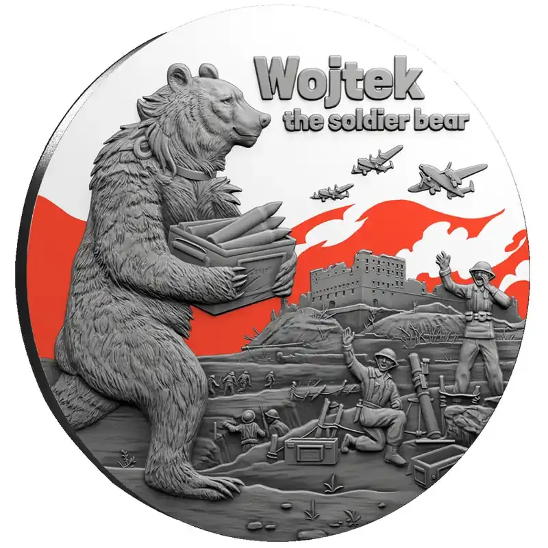 Liberia 2025 2 Dollar Wojtek der Soldat Bär – Antik Finish Stgl. - Aktion