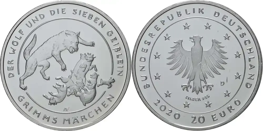 20 Euro Der Wolf und die sieben Geißlein 2020 bfr Deutschland - Kundenliebling
