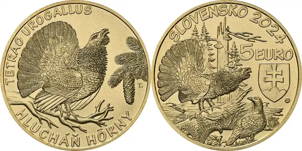 Top-Deal - 5 Euro Auerhahn 2024 Stgl. Slowakei