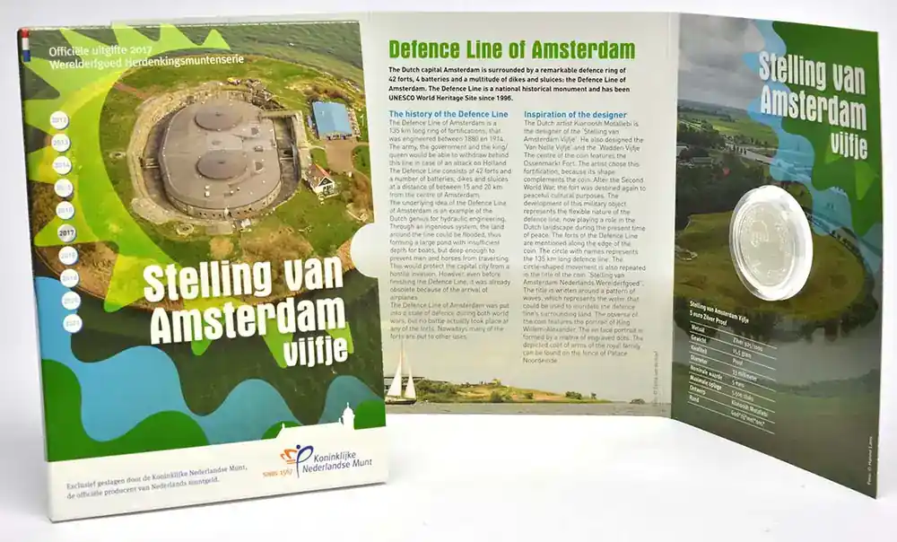 Versand noch heute - Niederlande 5 Euro Festung von Amsterdam 2017 PP