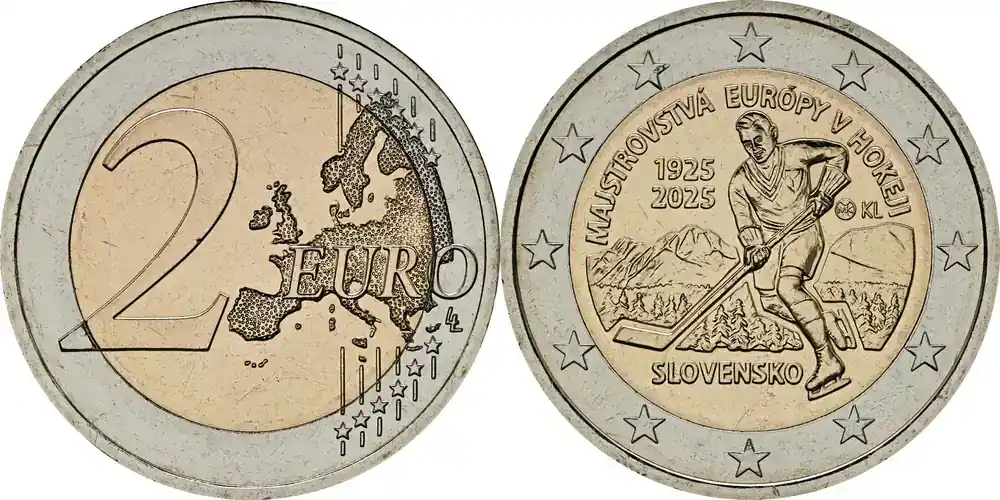 Preiswert - 2 Euro Eishockey-EM 2025 bfr Slowakei