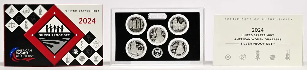 Premium | USA 2024 5×25 Cent American Women 1/4-Dollar-Silbersatz PP