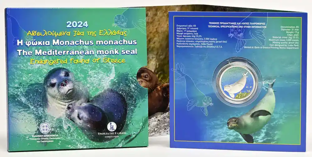 5 Euro Mittelmeer-Mönchsrobbe 2024 PP Griechenland | Top-Angebot