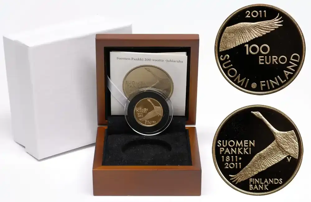 Finnland 100 Euro 200 Jahre finnische Bank 2011 PP GOLD - Extra sparen