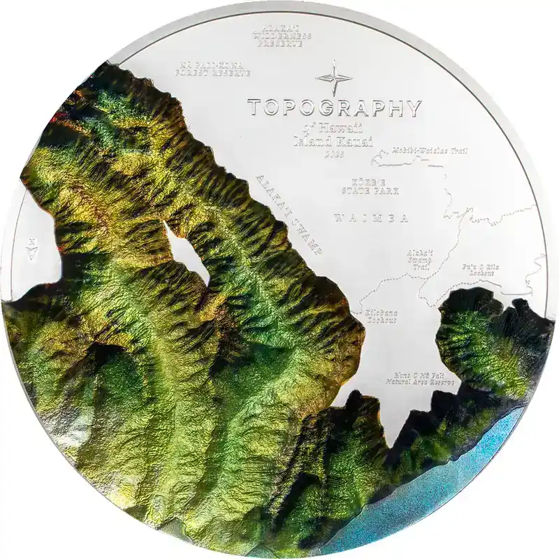 Cook Islands 2025 100 Dollar Topographie – Hawaii Kilo Edition PP - Nicht verpassen