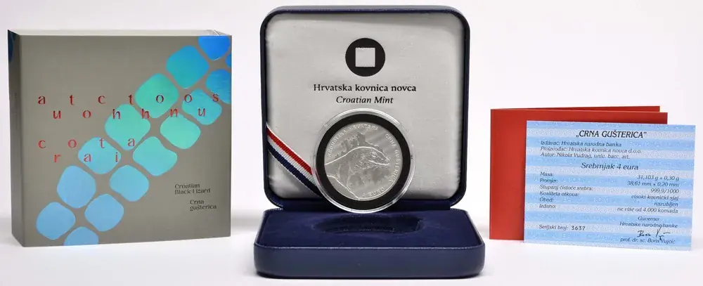 4 Euro schwarze Eidechse 2024 Stgl. Kroatien - Profi-Qualität