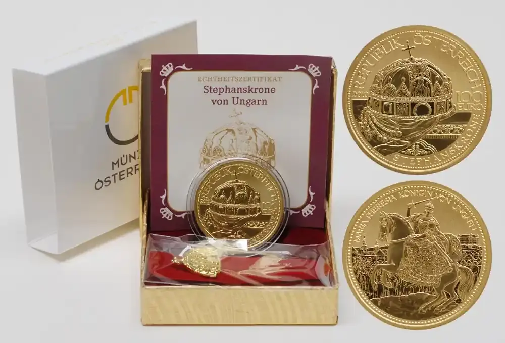 Österreich 100 Euro Stephanskrone von Ungarn 2010 GOLD - Neu