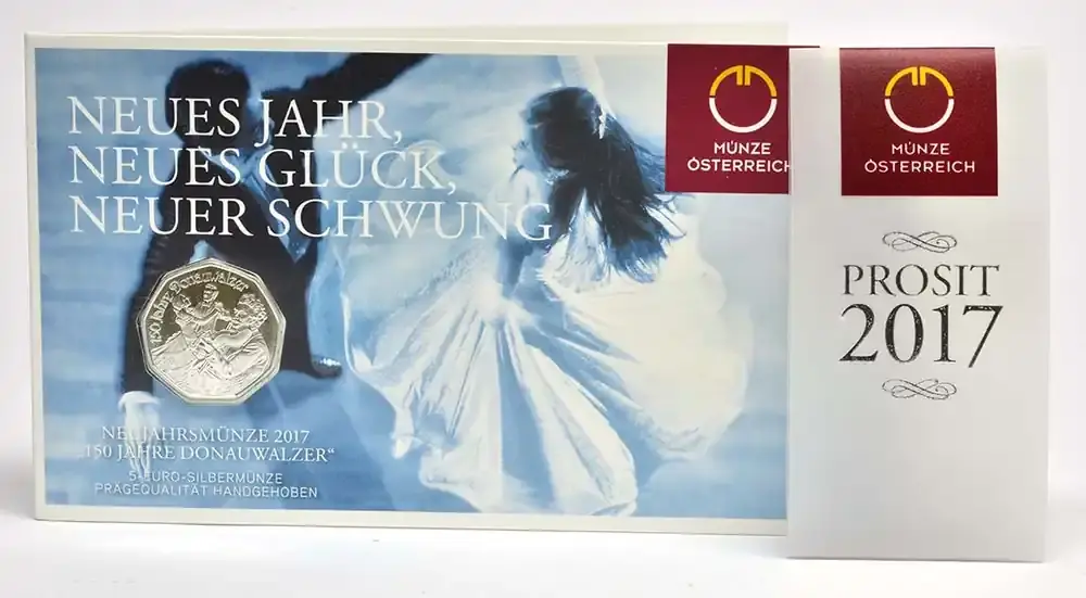 Markenqualität - Österreich 5 Euro Donauwalzer 2017 Stgl. Silber