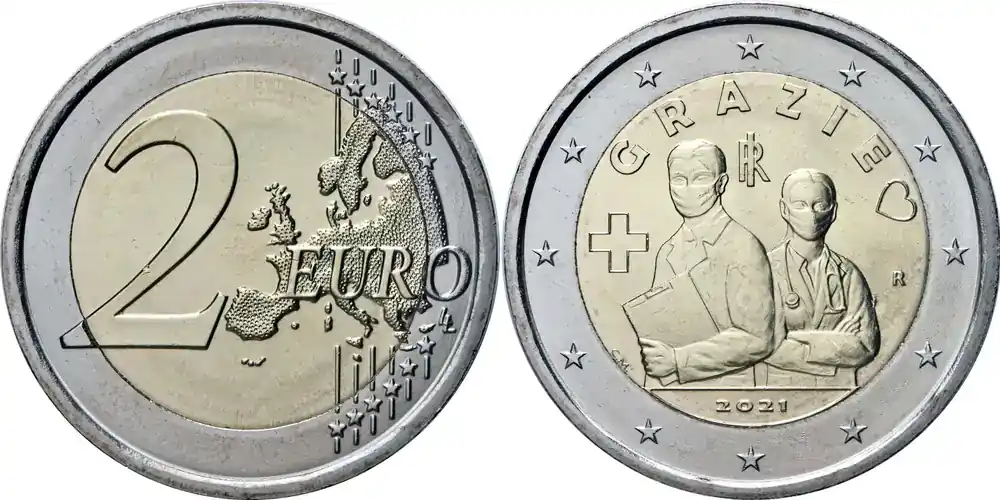 2 Euro Grazie 2021 bfr Italien | Zeitlich begrenzt