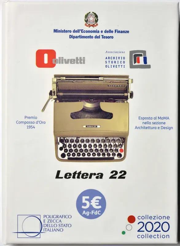 Italien 2020 5 Euro Olivetti weiß Stgl. | Neu hinzugefügt