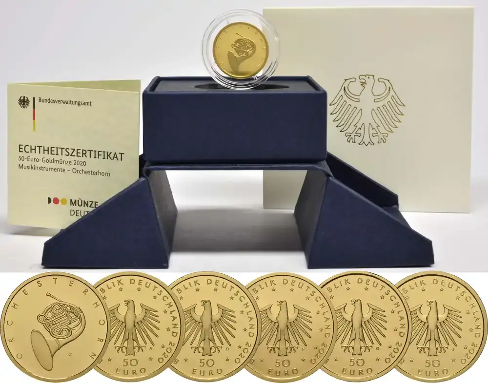 Neu eingetroffen - 50 Euro Orchesterhorn Komplettsatz 2020 Stgl. Deutschland