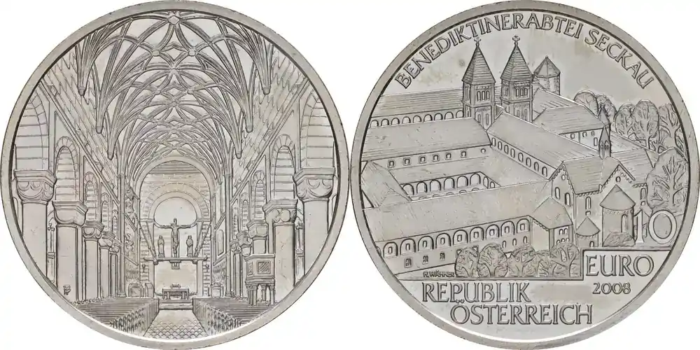 Bewährte Qualität | Österreich 2008 10 Euro Abtei Seckau Stgl.