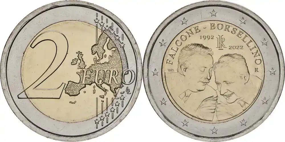 2 Euro Falcone Borsellino 2022 bfr Italien - Top-Qualität