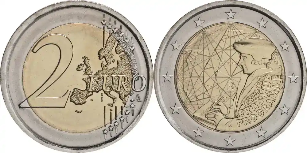2 Euro Erasmus 2022 bfr Italien | Jetzt erhältlich