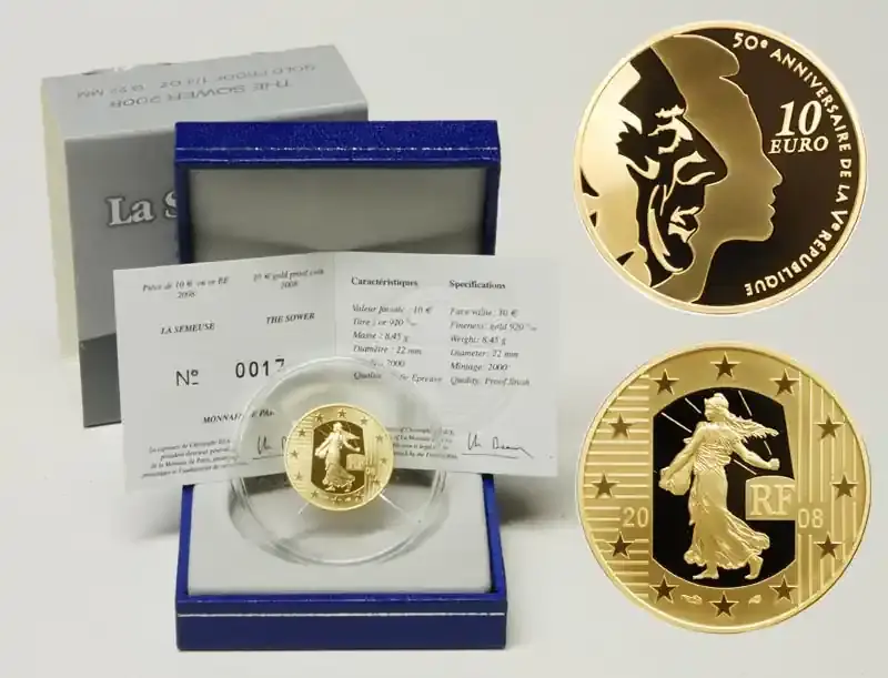 Frankreich 10 Euro Säerin 2008 PP GOLD | Top-Qualität
