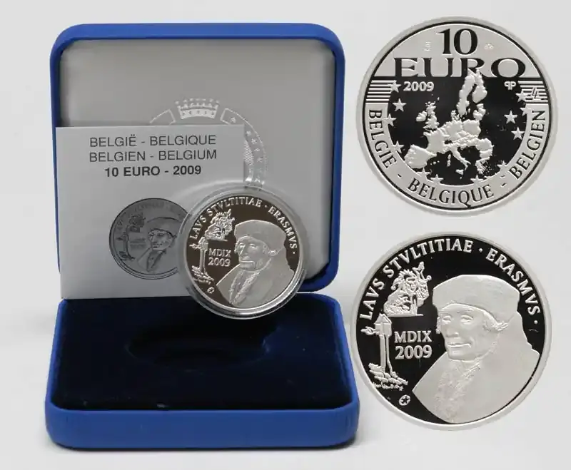 Wochenendangebot - Belgien 10 Euro Erasmus von Rotterdam 2009 PP