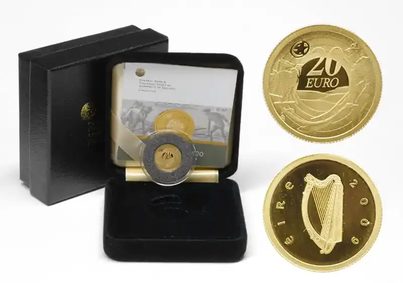 Schneller Versand - Irland 20 Euro Ploughman Banknoten 2009 PP Gold