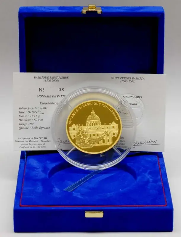 Frankreich 100 Euro Papst Benedikt 2006 PP GOLD - Kundenfavorit