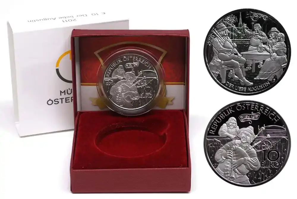 Österreich 10 Euro Der liebe Augustin 2011 PP - Beliebt