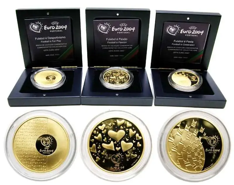 Top-Deal - Portugal 24 Euro Fußball EM 3 x 8 Euro Gold 2003 SELTEN