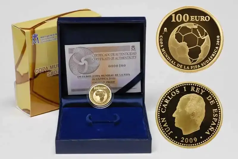 Spanien 2009 100 Euro Fußball WM 2010 inkl. Originaletui und Zertifikat PP - Deal