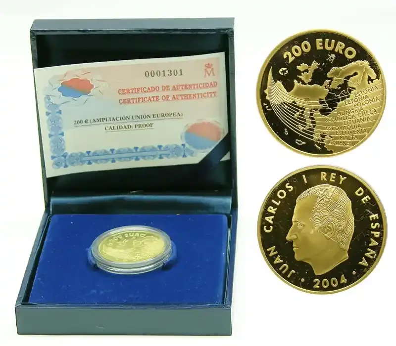 Markenqualität - Spanien 2004 200 Euro EU-Erweiterung , inkl. Originaletui und Zertifikat PP