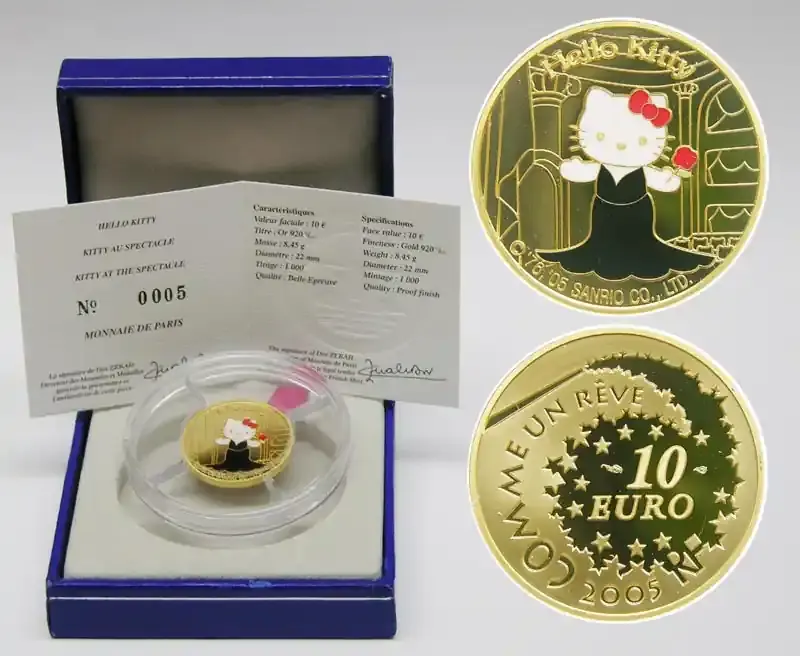 Frankreich 10 Euro Kitty im Theater 2005 GOLD PP - Nur noch kurze Zeit