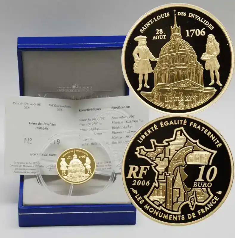 Neu - Frankreich 10 Euro Invalidendom 2006 PP Gold