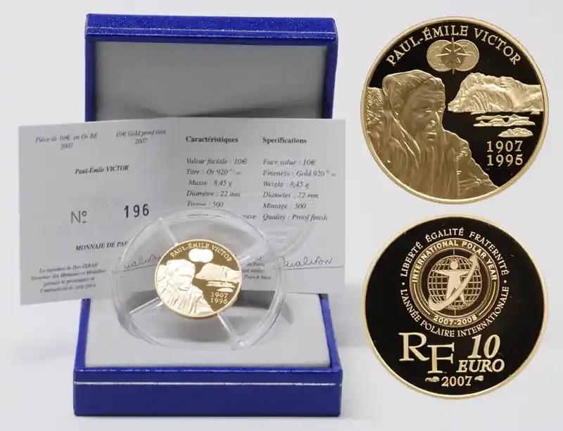 Schnelle Lieferung | Frankreich 10 Euro Paul Emile Victor 2007 PP GOLD