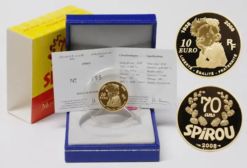Preisknaller - Frankreich 10 Euro 70 Jahre Spirou 2008 PP GOLD