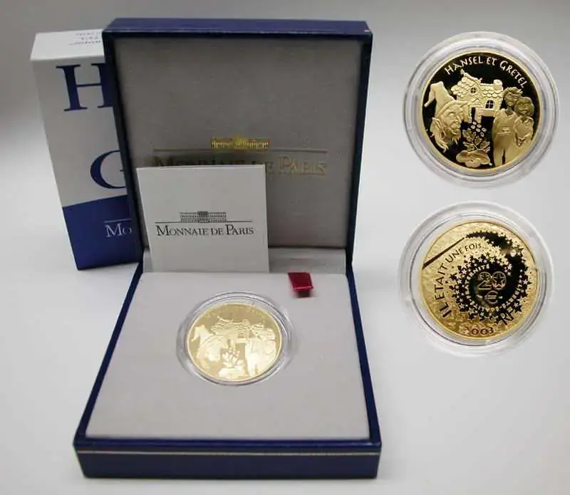 Werkspreis | Frankreich 2003 20 Euro Hänsel und Gretel inkl. Zertifikat und Originaletui PP