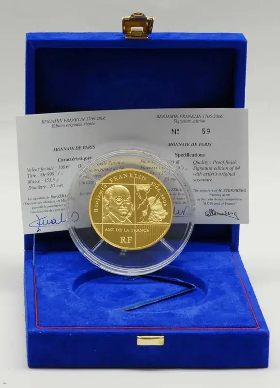 Frankreich 100 Euro Benjamin Franklin 2006 PP GOLD | Sofort kaufen
