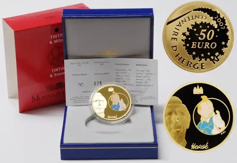 Bestellbar | Frankreich 50 Euro Tim und Struppi 2007 PP GOLD