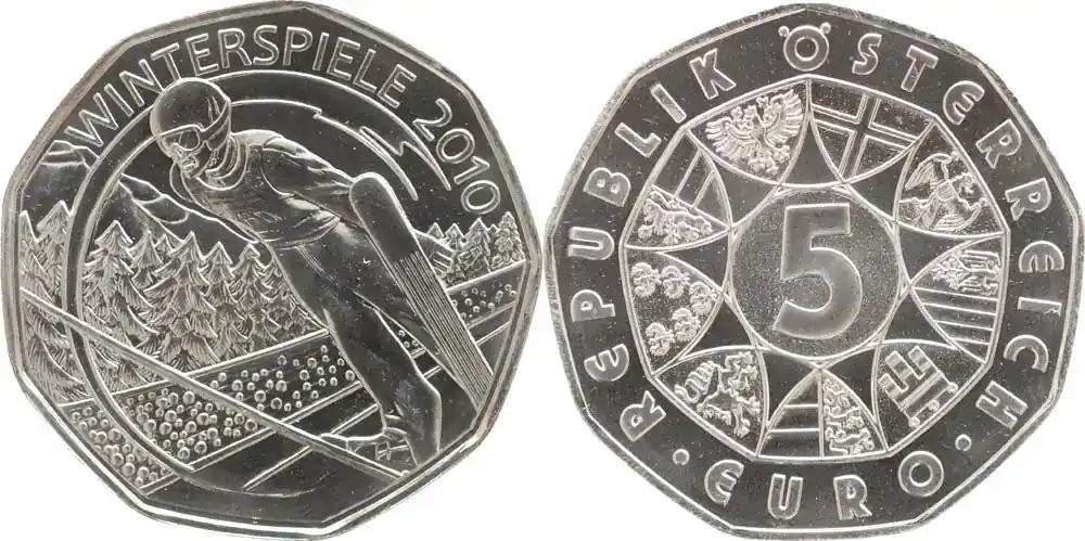 Premium-Qualität | Österreich 2010 5 Euro Skisprung Stgl.