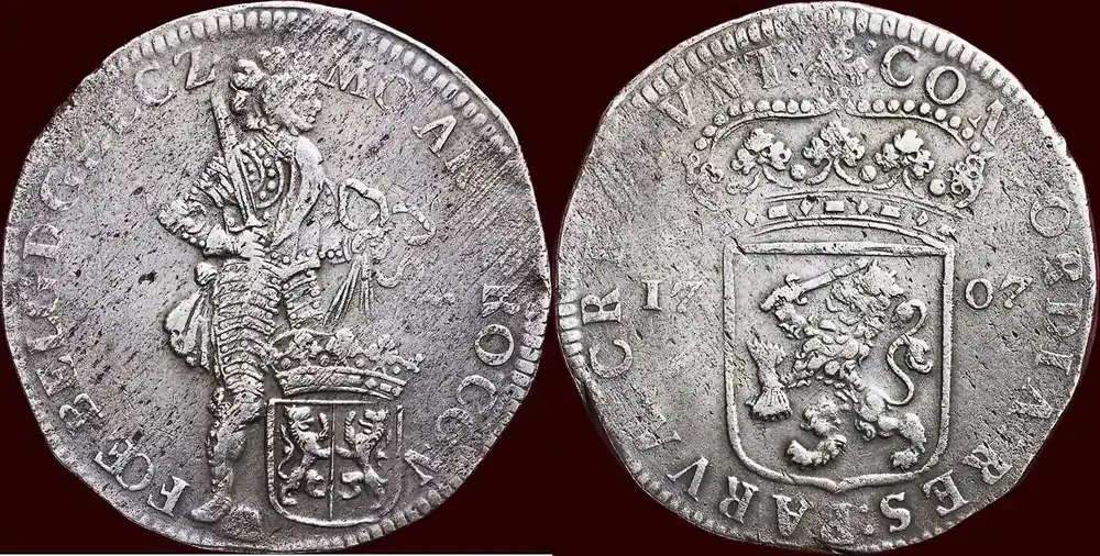 Zilveren dukaat NOORDELIJKE NEDERLANDEN (NETHERLANDS) – REPUBLIEK, 1581-1795 – GELDERLAND – 1707, Harderwijk zfr- - Neu eingetroffen