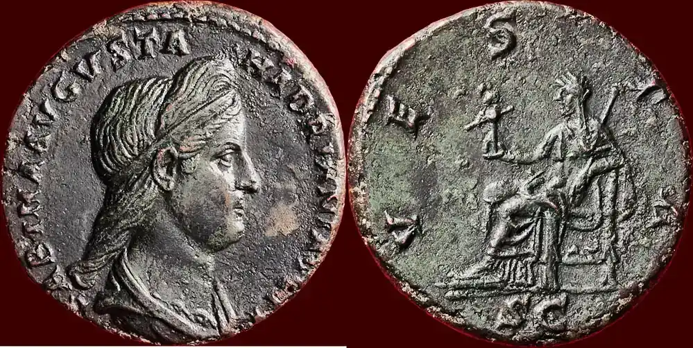 Meistverkauft - Roman Empire AE As (117-138 AD) SABINA, wife of Hadrian – Rome (133) Wonderful coin with fine-detailed portrait and dark-green patina.
