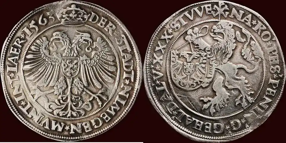 Neu - 30 stuivers 1563 NOORDELIJKE NEDERLANDEN (NETHERLANDS) – RIJKSSTAD NIJMEGEN – FERDINAND I, 1556-1564 – Daalder van ss