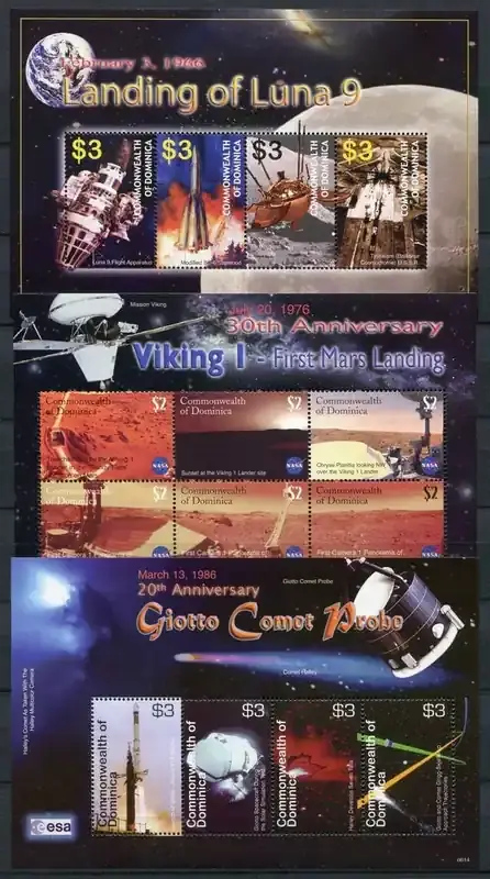 Angebot - Briefmarken 518-520 n. Chr. Dominica 2006 Raumfahrt Space Viking Luna Komet 3732-3745 Block 518-520 MNH