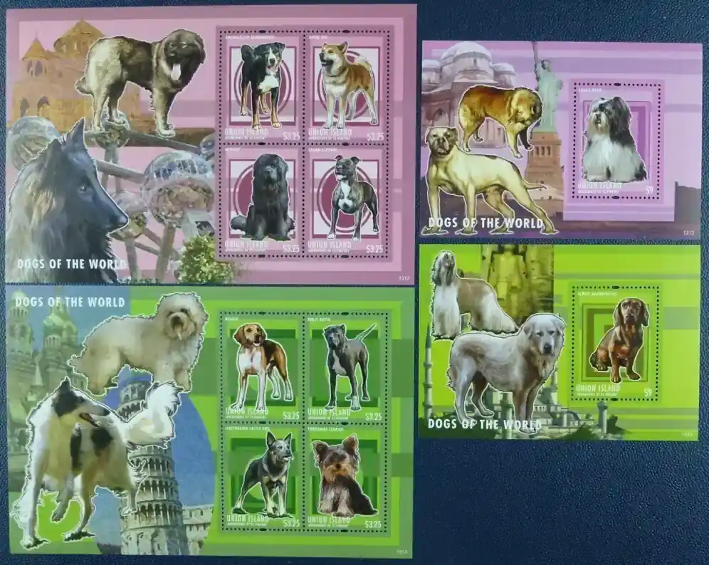 Briefmarken 48-49 n. Chr. St. Vincent Union 2013 Hunde Dogs Beagle Terrier Dackel 664-71 Block 48-49 MNH | Deal